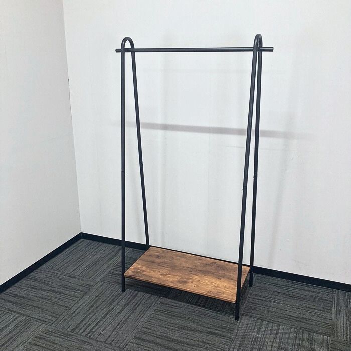 コートハンガー W900×D400×H1595 フレーム：ブラック/棚：古木調 中古