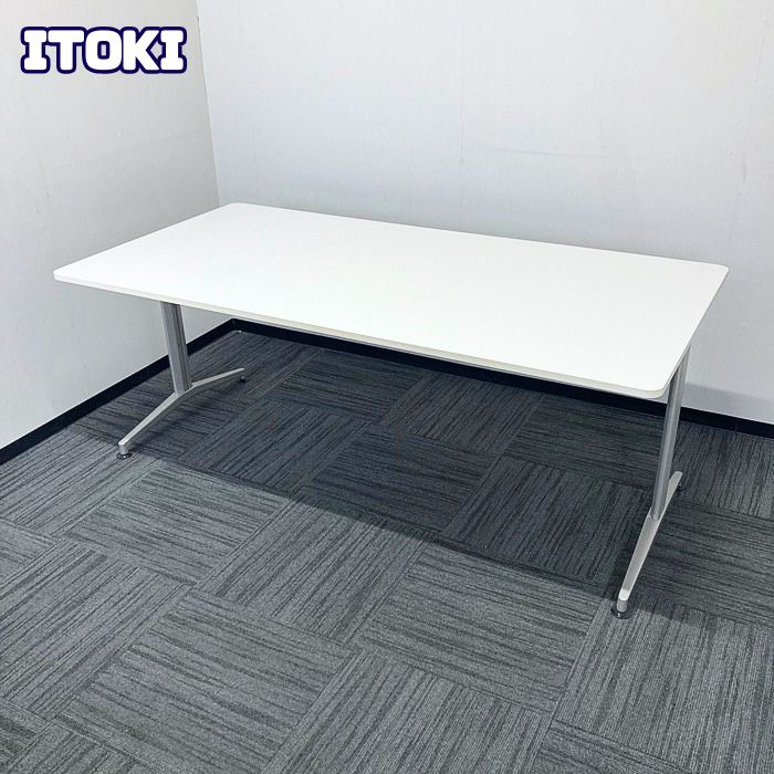 イトーキ ミーティングテーブル DDEP-189T-W9 W1800×D900×H700 天板：ホワイト/脚：シルバー 中古