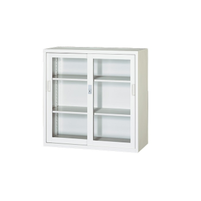 【新品】アルプススチール 引違ガラス戸 303G-AW W880×D400×H880 ALPSホワイト ※ベース別売り