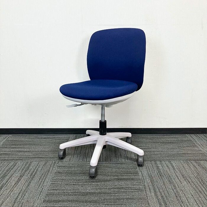 内田洋行 エニーザチェアシリーズ オフィスチェア AF-10WS ゴムキャスター 背座：ダークブルー/フレーム・シェル：ホワイトグレイ 2013年製 中古 ⑳