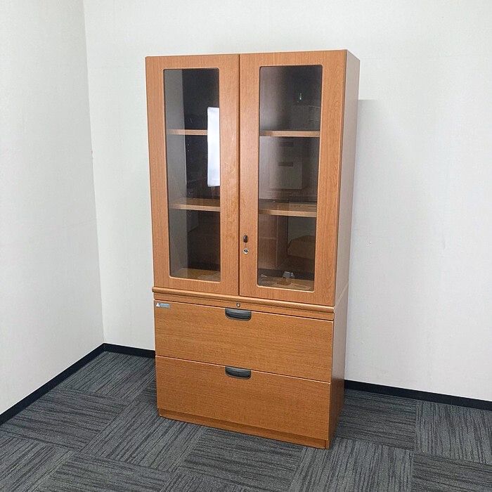 オカムラ DX-4シリーズ 役員書庫 W900×D450×H1810 木目調 中古 ⑳