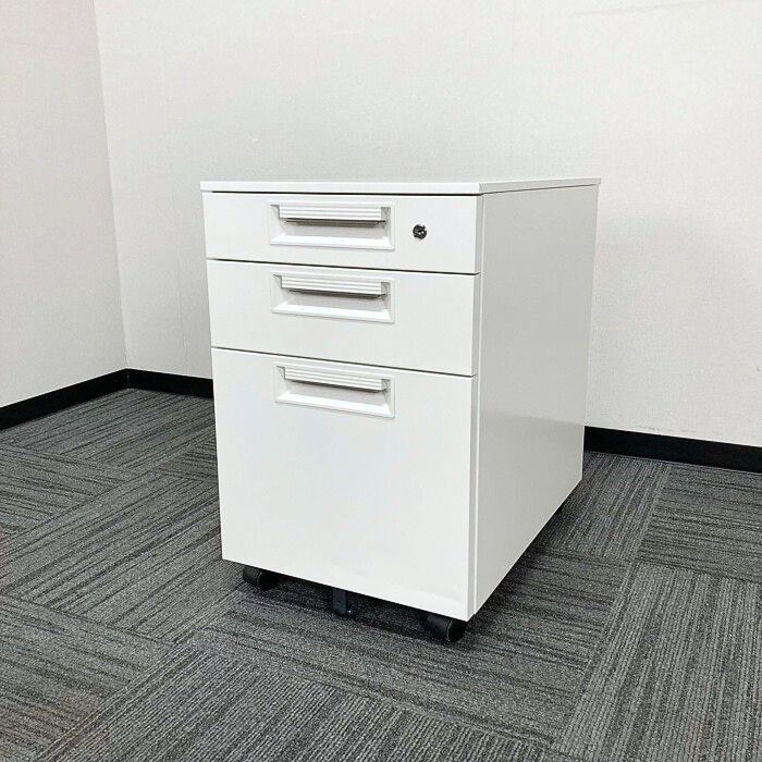 プラス SHワゴンシリーズ 3段ワゴン SH2-046SC-B3 WH W396×D577×H603 ホワイト 2021年製 中古 ⑩