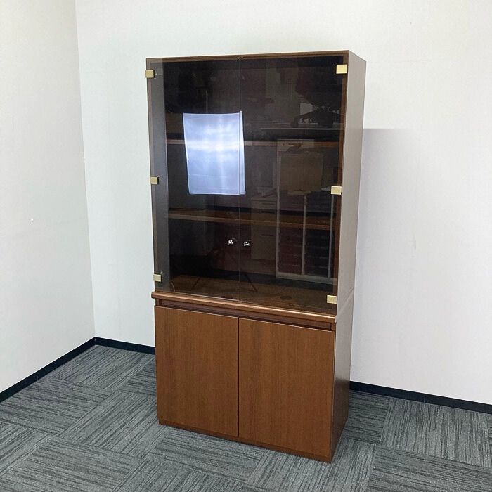 オカムラ 役員書庫 DX029A/DX0929B MB37 W900×D470×H1800 ブラウン系 中古 ⑳