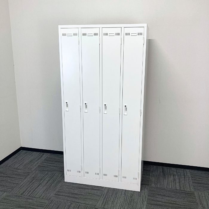 LION LEOシリーズ 4人用ロッカー LE-4W W900×D515×H1790 ホワイト 2018年製 中古