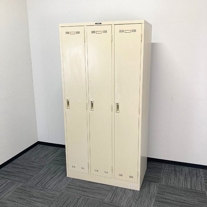 TOYO STEEL  3人用ロッカー SLK-3 W900×D515×H1790 ※アイボリー 中古 ⑳