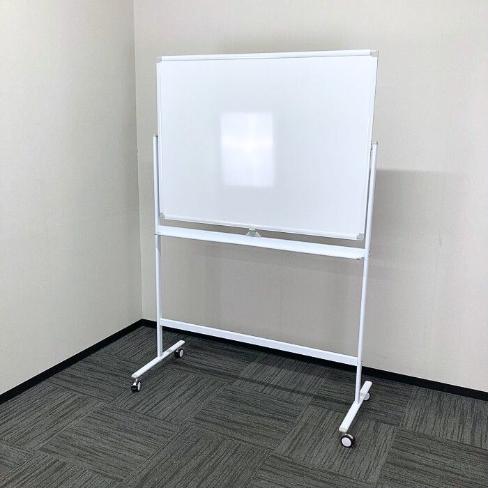 オフィスコム ホワイトボード 両面 脚付き W1260×D560×H1880 ホワイト 中古 ⑳