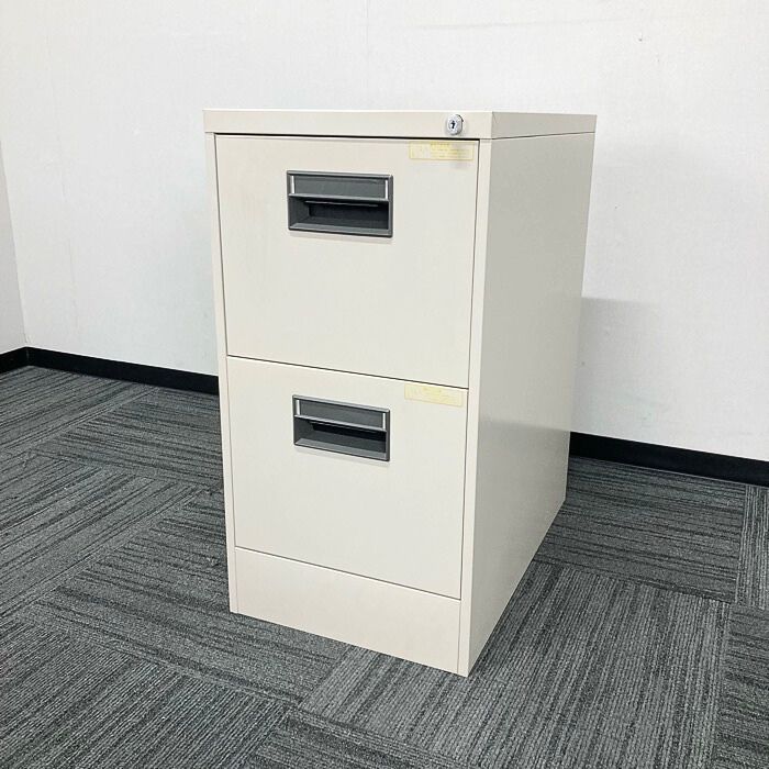 コクヨ 2段ファイリングキャビネット W387×D620×H740 ナチュラルグレー 2013年製 中古 ⑳