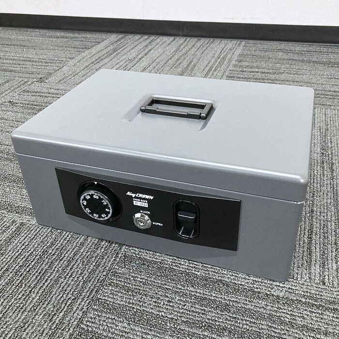 日本アイ・エス・ケイ 手提げ金庫［ダイヤル錠＋シリンダー錠］ H-36D W360×D270×H153 ダークグレー 新古品