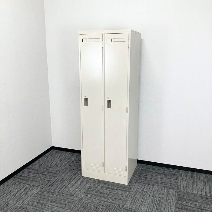 カルカヤ 2人用ロッカー W900×D515×H1790 ナチュラルグレー 中古 ⑩