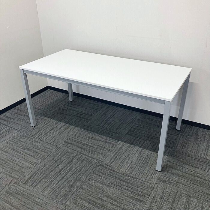 アールエフヤマカワ ミーティングテーブル W1500×D750×H700 天板：ホワイト/脚：シルバー 中古