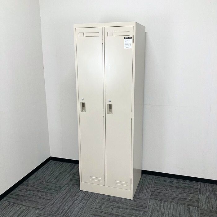 コクヨ LKロッカーシリーズ 2人用ロッカー LK-2F1C W608×D515×H1790 ナチュラルグレー 中古 ⑩
