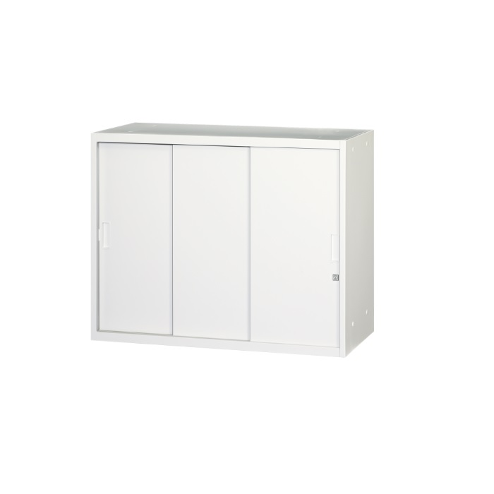 【新品】アルプススチール 壁面収納家具シリーズ 引違スチール３枚戸 UASS-W7 W900×D450×H720 ALPSホワイト ※ベース別売り