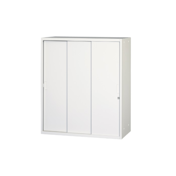 【新品】アルプススチール 壁面収納家具シリーズ 引違スチール3枚戸 UASS-W11 W900×D450×H1050 ALPSホワイト ※ベース別売り