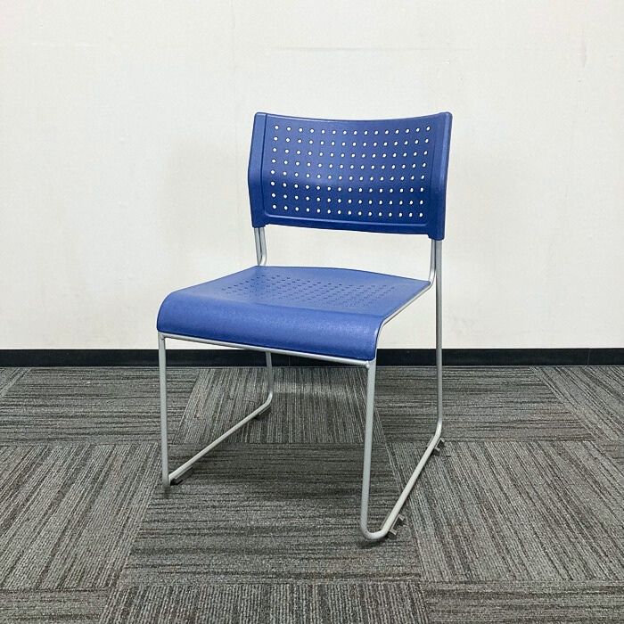 アイリスチトセ LTSシリーズ 会議用チェア LTS-110Z改 ブルー 中古