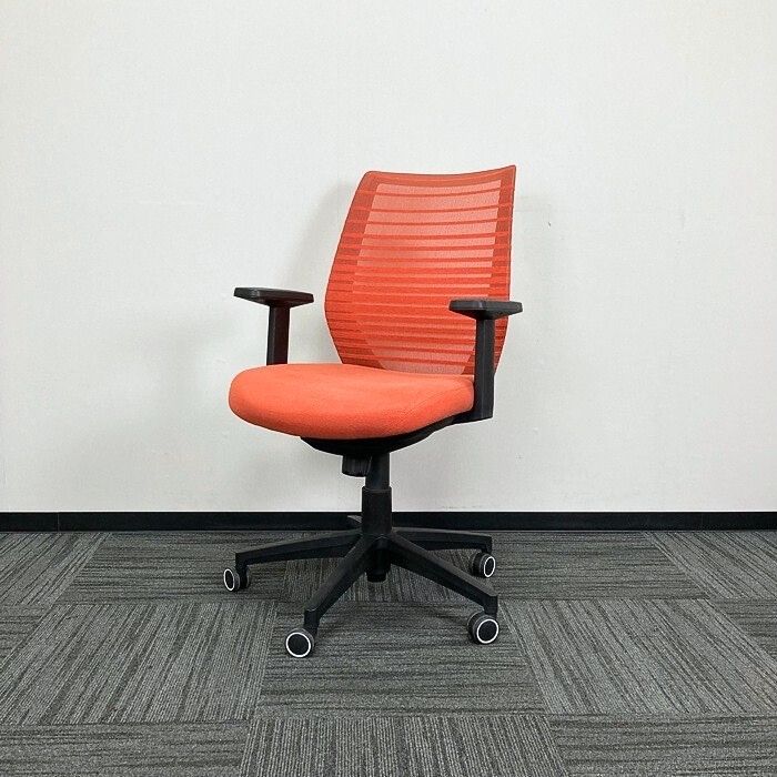関家具 ビートルチェアシリーズ オフィスチェア A076 オレンジ 2016年製 中古