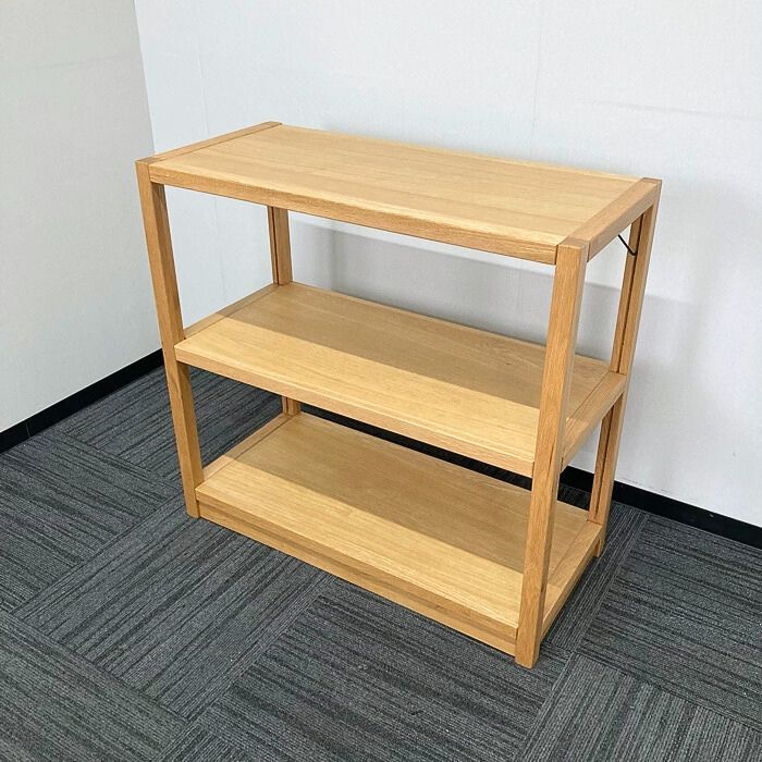 無印良品 オーク材ユニットシェルフ W870×D400×H830 ナチュラル 中古