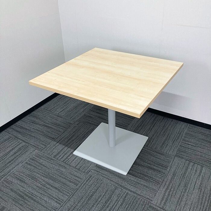スクエアテーブル W800×D800×H700 天板：ナチュラル/脚：シルバー 中古 ⑳